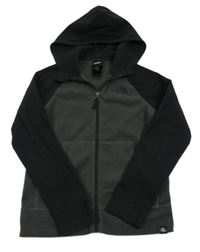 Šedo-černá funkční fleecová propínací mikina s kapucí The North Face