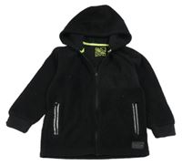 Černá huňatá propínací mikina s kapucí Matalan