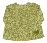 Žluto-khaki kytičkovaná tunika s motýlkem H&M