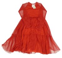 Nové - Červené síťované šaty se třpytkami Leigh Tucker