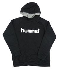 Čierna mikina s logom a kapucňou Hummel