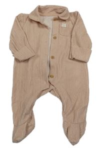 Staroružový zamatový rebrovaný overal s golierikom George