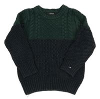 Tmavomodro-zelený vzorovaný sveter George