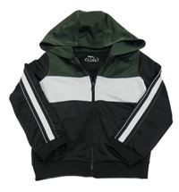 Čierno-tmavozeleno-biela prepínaci športová mikina s kapucňou Pep&Co.