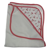 Nové - Bílo-růžová froté osuška s třešničkami