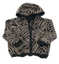 Čierno-hnedá vzorovaná prepínaci oversize mikina s kapucňou George