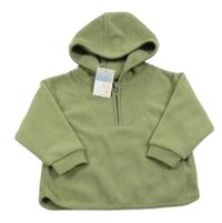 Nové - Khaki fleecová mikina s kapucí Primark