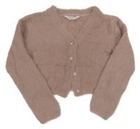 Starorůžové chlupaté svetrové bolerko John Lewis