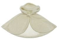 Smotanové chlpaté bolerko s kapucňou