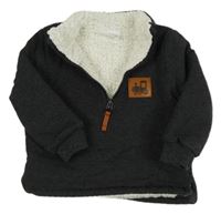 Tmavošedá zateplená tepláková mikina s lokomotivou So Cute