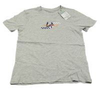 Nové - Sivé melírované tričko s nápisom Primark