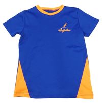 Safírovo-oranžové športové tričko s klokanom