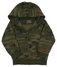 Kaki-hnedá army prepínaci mikina s kapucňou Primark