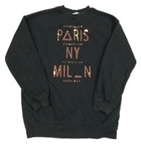 Tmavosivá mikina s nápisom H&m