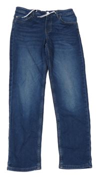 Tmavomodré teplákové relaxed fit rifle H&M