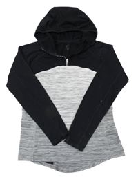 Šedo-černá sportovní mikina s kapucí H&M
