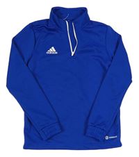 Safírová funkční sportovní mikina s logem Adidas 