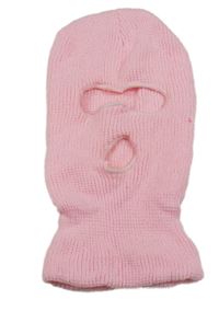 Růžová pletená kukla