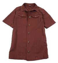 Mahagonové riflové propínací košilové šaty Next