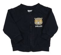 Tmavomodrá prepínaci mikina s medvedíkom a nápisom name it.