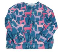 Petrolejová plyšová pyžamová mikina so sobmi