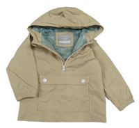 Béžová vzorovaná šusťáková jarní větrovka s kapsou a kapucí PRIMARK