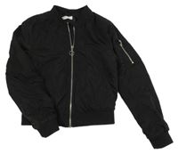 Černý šusťákový zateplený crop bomber H&M