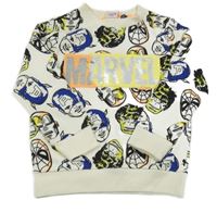 Nové - smetanová mikina s Avengers a logem z překlápěcích flitrů MARVEL