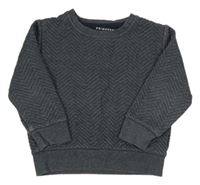 Tmavomodrá melírovaná rebrovaná mikina PRIMARK