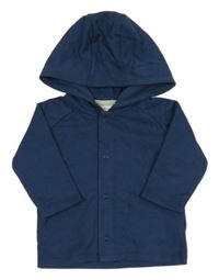 Tmavomodrá prepínaci mikina s nápismi a kapucňou Next