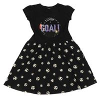 Čierne šaty s loptami a překlápěcími flitre