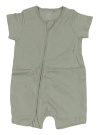 Světlekhakišedý žebrovaný kraťasový overal Next