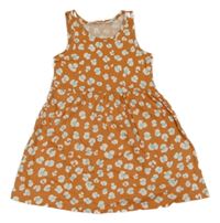 Medovo-bielo-svetlomodré vzorované šaty H&M