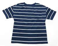 Tmavomodro-bílé pruhované froté oversize tričko s kapsou TCM