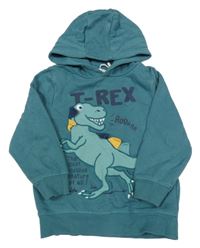 Šalvějová mikina s T-Rexem a kapucí C&A