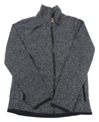 Sivo-čierna melírovaná pletená prepínaci mikina H&M