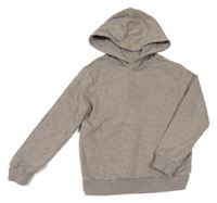 Kávová melírovaná mikina s vreckom a kapucňou H&M