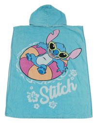 Azurová froté pončo osuška so Stitchem a kapucňou Disney