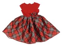 Červeno-kárované šaty s mašlí H&M
