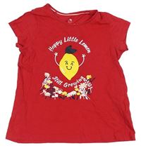Červené tričko s potlačou a nápisom Lupilu