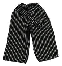 Čierno-biele pruhované culottes nohavice s opaskom Primark