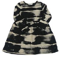 Čierno-béžové batikované bavlnené šaty H&M