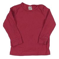 Malinové žebrované triko H&M
