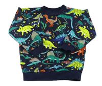 Tmavomodrá mikina s dinosaury Nutmeg