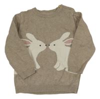Hnedý sveter s králikmi H&M