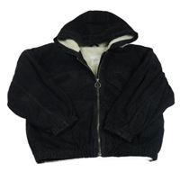 Čierna menšestrová zateplená bunda s kapucňou Next