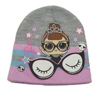 Šedo-růžová čepice s L.O.L. Surprise