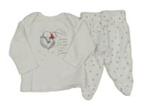 2set - Biele tričko s Púem + bílé polodupky s hviezdami George¨