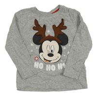 Šedé melírované triko s Mickeym Disney