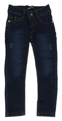 Tmavomodré skinny rifle s vyšúchaním